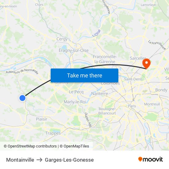 Montainville to Garges-Les-Gonesse map