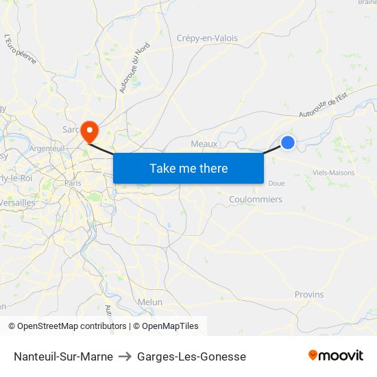 Nanteuil-Sur-Marne to Garges-Les-Gonesse map