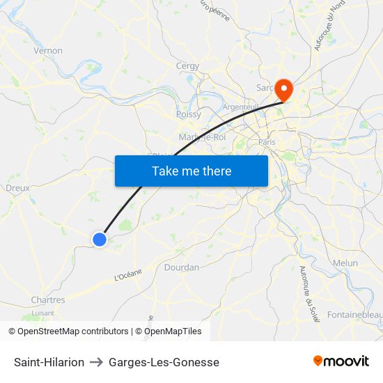Saint-Hilarion to Garges-Les-Gonesse map