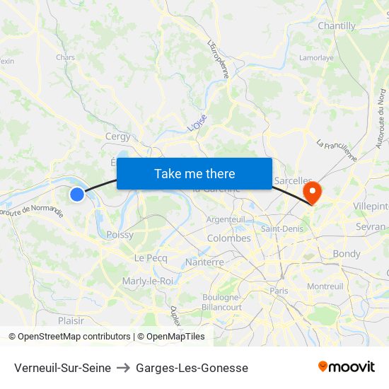 Verneuil-Sur-Seine to Garges-Les-Gonesse map