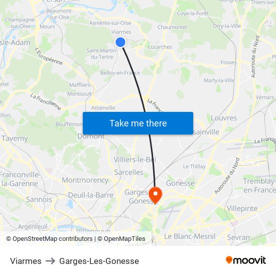 Viarmes to Garges-Les-Gonesse map