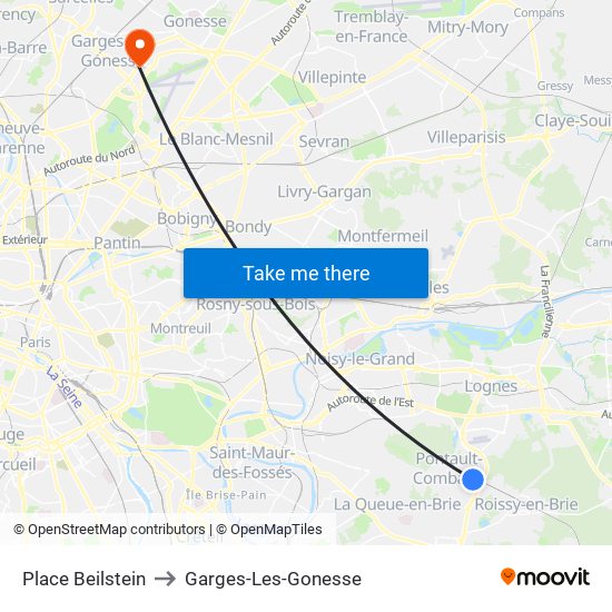 Place Beilstein to Garges-Les-Gonesse map