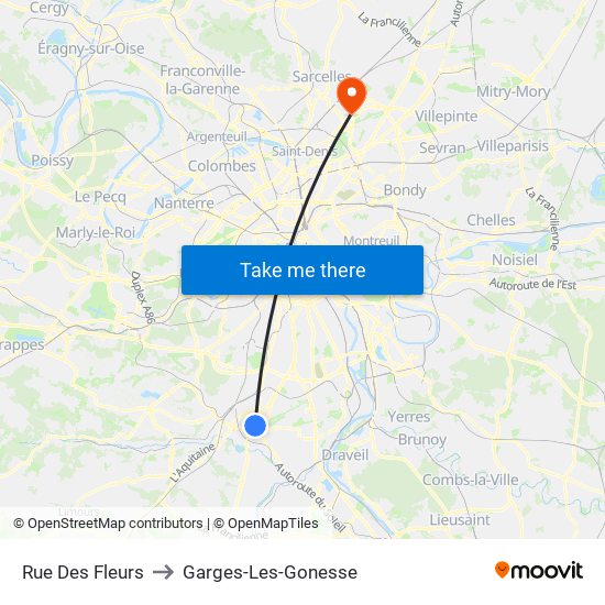 Rue Des Fleurs to Garges-Les-Gonesse map