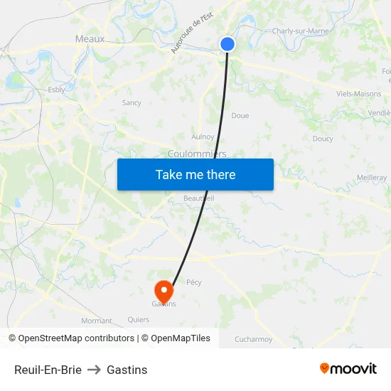 Reuil-En-Brie to Gastins map