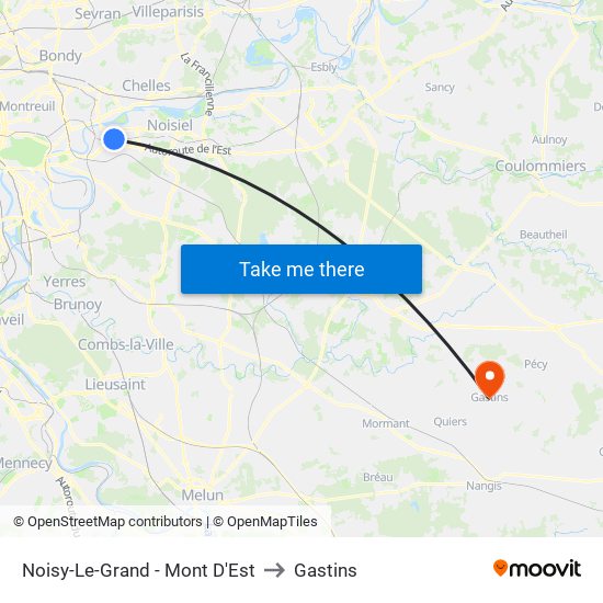 Noisy-Le-Grand - Mont D'Est to Gastins map