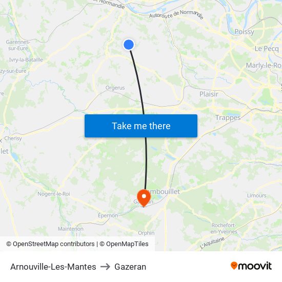 Arnouville-Les-Mantes to Gazeran map