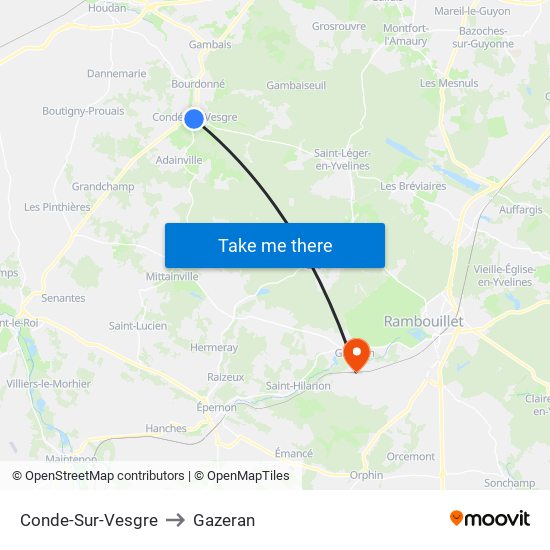Conde-Sur-Vesgre to Gazeran map