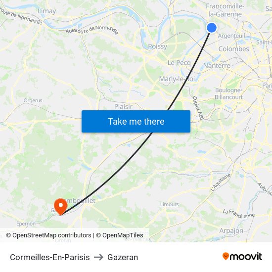 Cormeilles-En-Parisis to Gazeran map