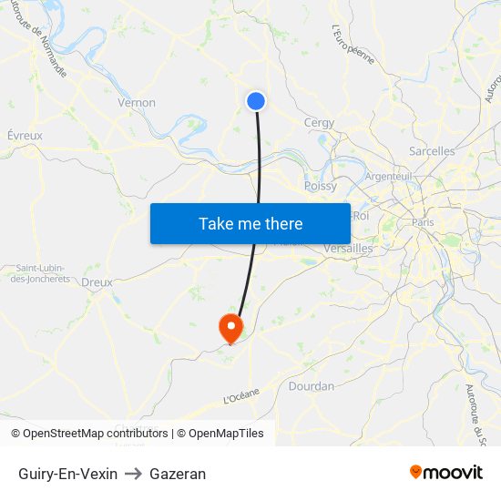 Guiry-En-Vexin to Gazeran map
