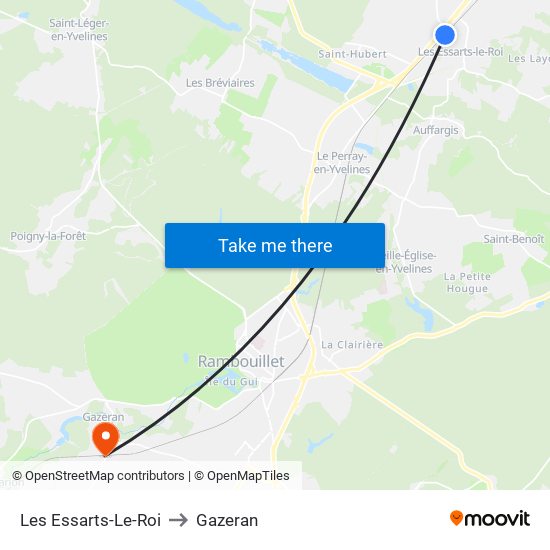 Les Essarts-Le-Roi to Gazeran map