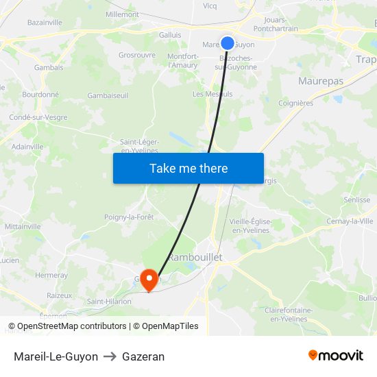 Mareil-Le-Guyon to Gazeran map