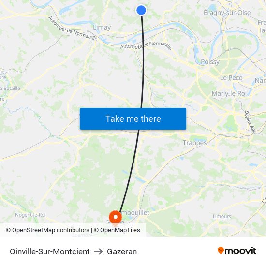 Oinville-Sur-Montcient to Gazeran map