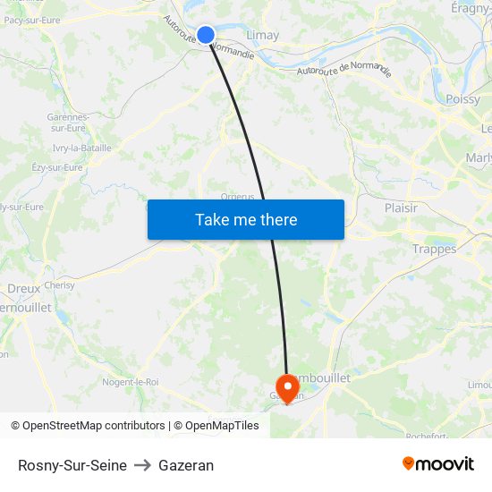 Rosny-Sur-Seine to Gazeran map