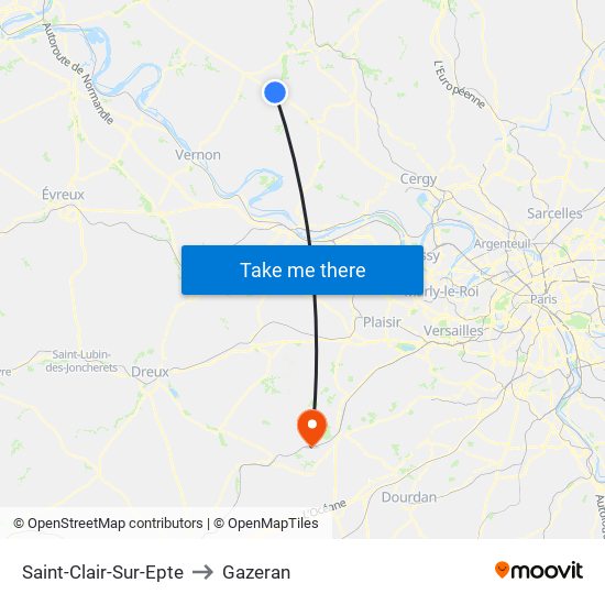 Saint-Clair-Sur-Epte to Gazeran map