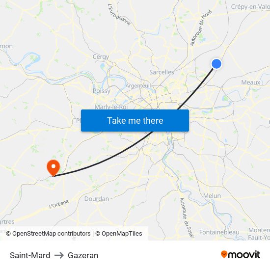 Saint-Mard to Gazeran map