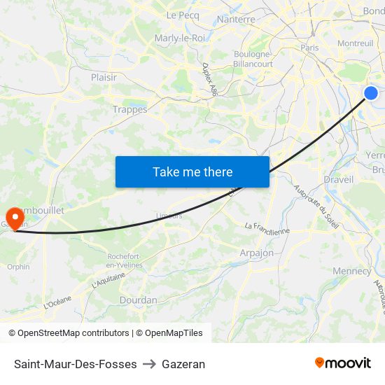 Saint-Maur-Des-Fosses to Gazeran map