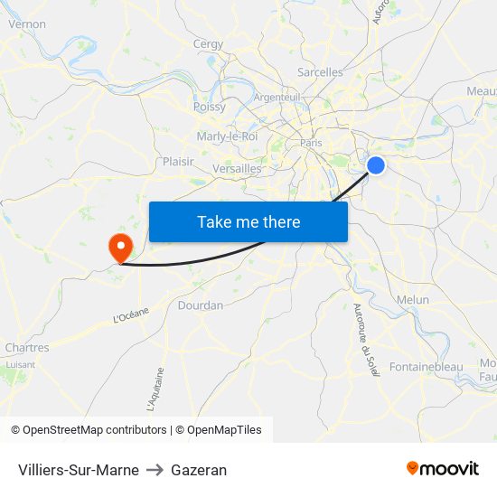 Villiers-Sur-Marne to Gazeran map