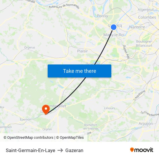 Saint-Germain-En-Laye to Gazeran map