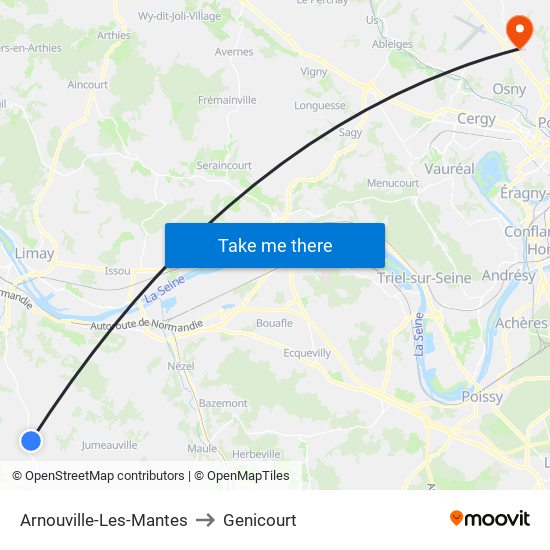 Arnouville-Les-Mantes to Genicourt map