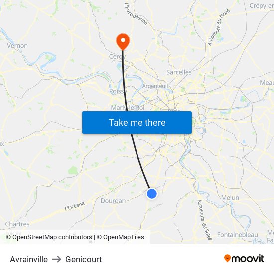 Avrainville to Genicourt map