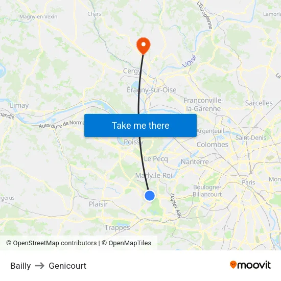 Bailly to Genicourt map