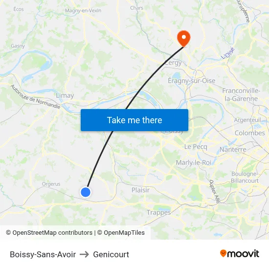 Boissy-Sans-Avoir to Genicourt map