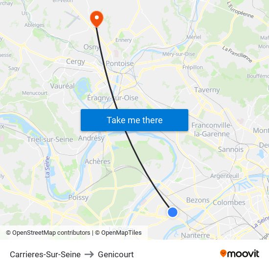 Carrieres-Sur-Seine to Genicourt map