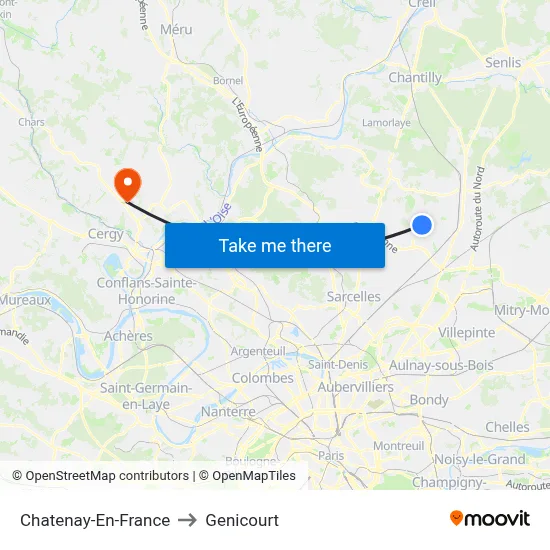 Chatenay-En-France to Genicourt map