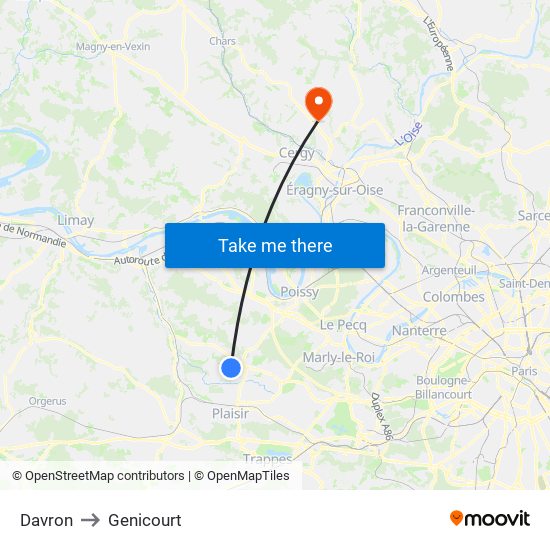 Davron to Genicourt map