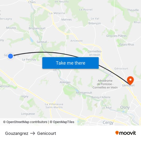 Gouzangrez to Genicourt map