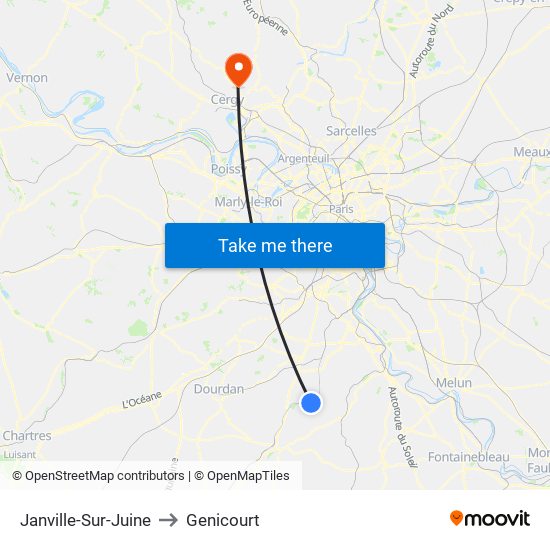 Janville-Sur-Juine to Genicourt map