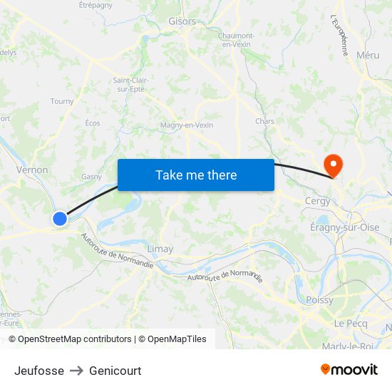 Jeufosse to Genicourt map