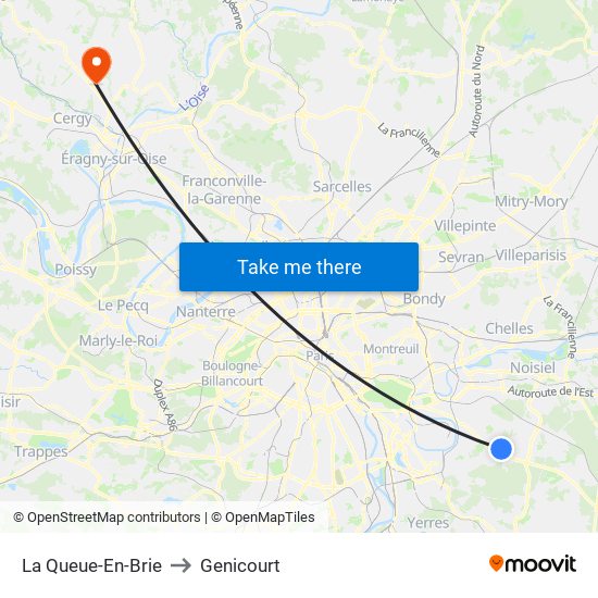 La Queue-En-Brie to Genicourt map