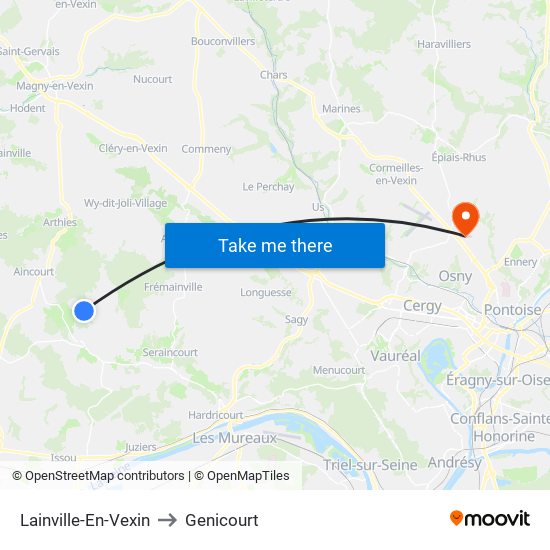 Lainville-En-Vexin to Genicourt map