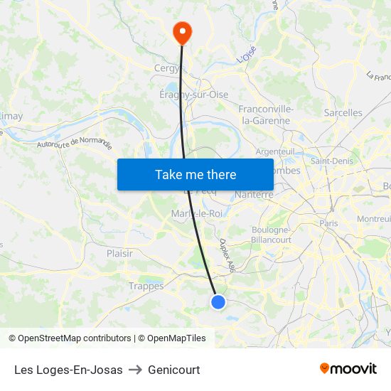 Les Loges-En-Josas to Genicourt map