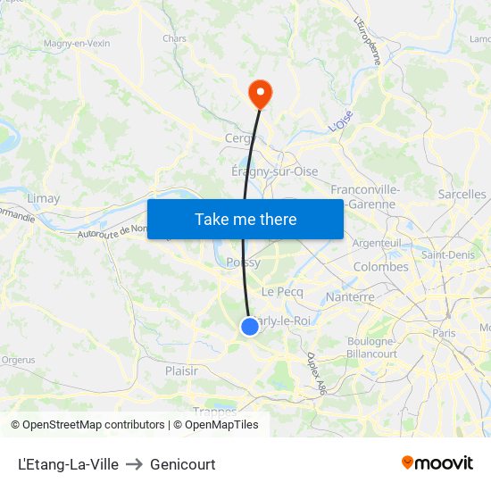 L'Etang-La-Ville to Genicourt map