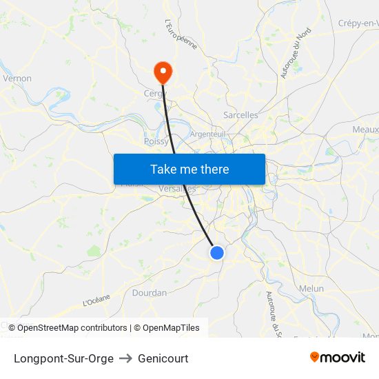 Longpont-Sur-Orge to Genicourt map