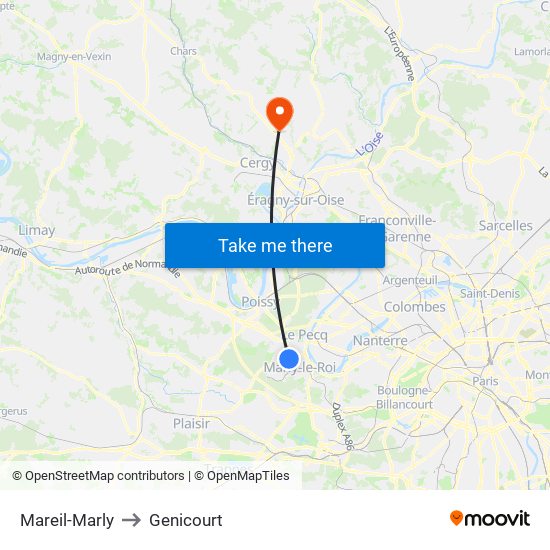 Mareil-Marly to Genicourt map