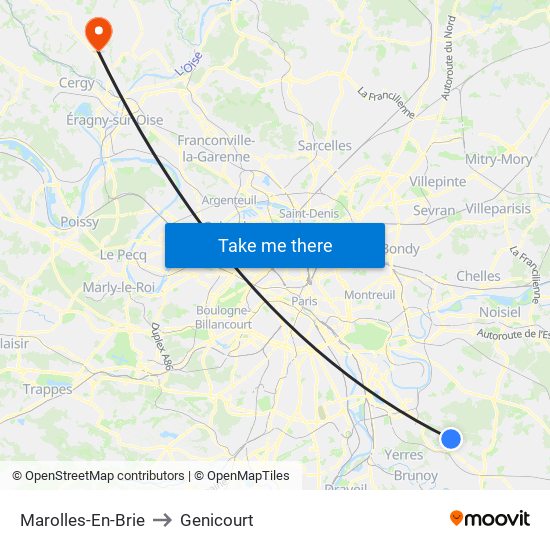 Marolles-En-Brie to Genicourt map