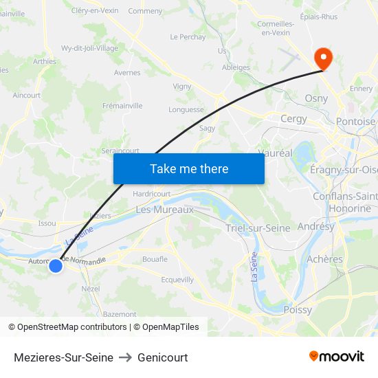 Mezieres-Sur-Seine to Genicourt map