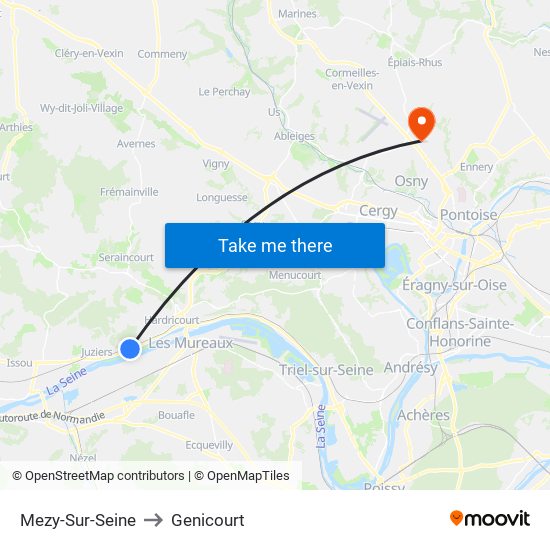 Mezy-Sur-Seine to Genicourt map