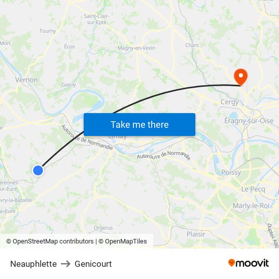 Neauphlette to Genicourt map