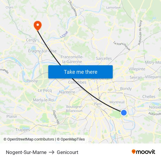Nogent-Sur-Marne to Genicourt map