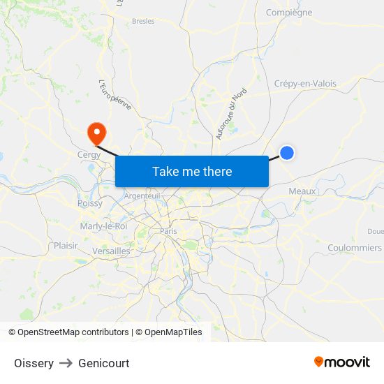 Oissery to Genicourt map