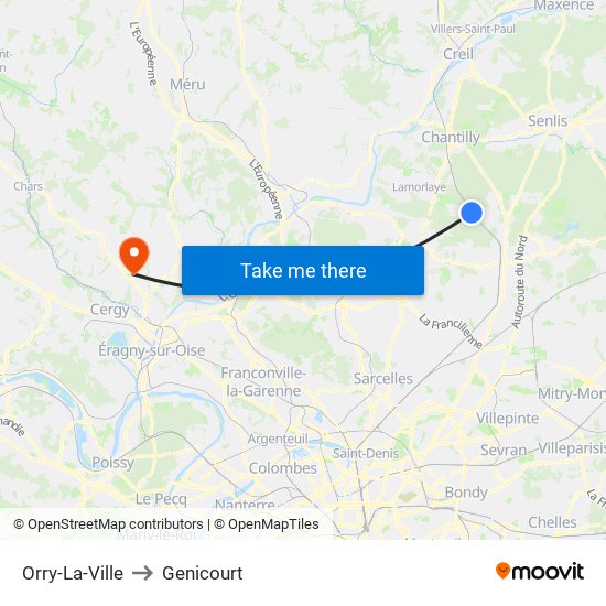 Orry-La-Ville to Genicourt map