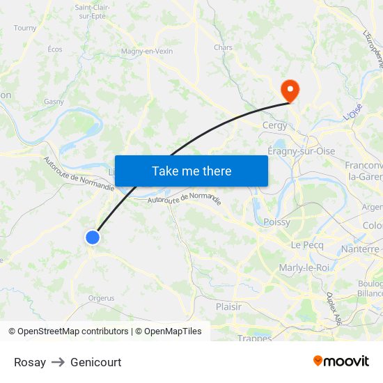 Rosay to Genicourt map