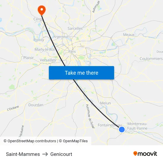 Saint-Mammes to Genicourt map