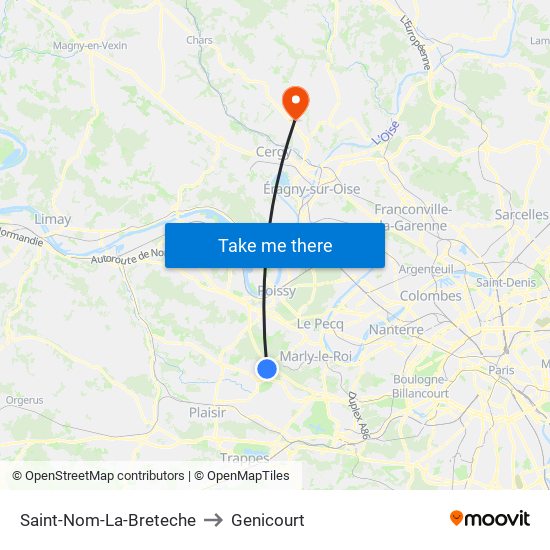 Saint-Nom-La-Breteche to Genicourt map