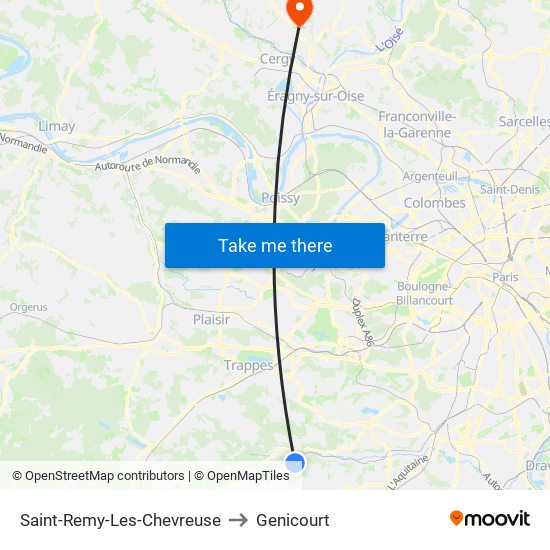 Saint-Remy-Les-Chevreuse to Genicourt map