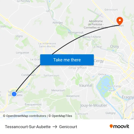 Tessancourt-Sur-Aubette to Genicourt map